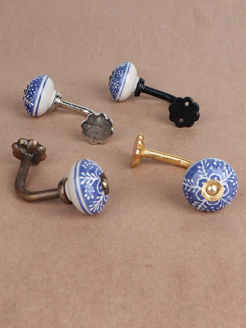 EMBOSSED LEAF STAMP DESIGN CURTAIN TIE BACKS HOOK - (SET OF TWO PIECES)